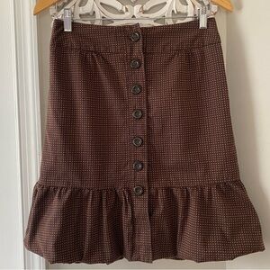 Anthropologie Odille Vintage Y2K Argyle Bubble Hem Skirt Sz 4 Preppy Academia